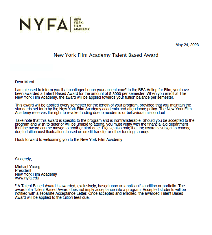 Как Марат поступил в New York Film Academy с частичным финансированием изображение 2