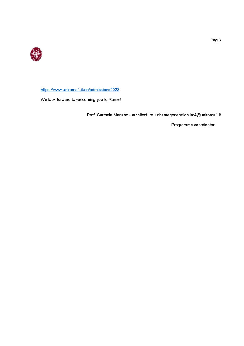 Успешная заявка Полины на магистерскую программу по архитектуре - Урбанистическое развитие в Университете Сапиенца в Риме изображение 3