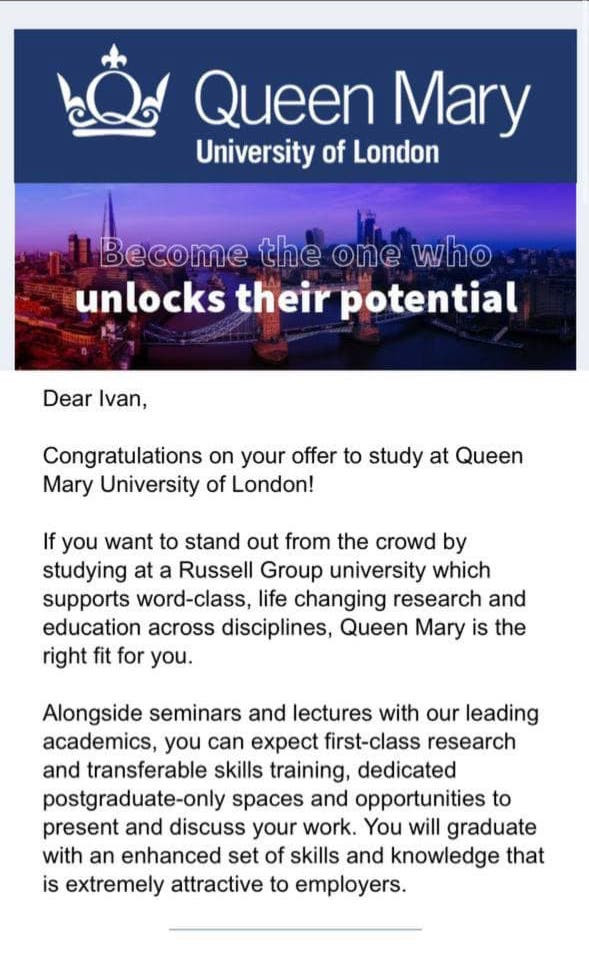 Предложение от Queen Mary University of London изображение 1