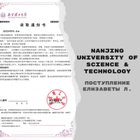 Поступление Елизаветы Л. в Nanjing University of Science & Technology cо стипендией NMG-NJUST Joint Scholarship [бакалавриат]
