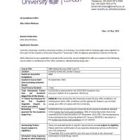 Offer Софии от Coventry University